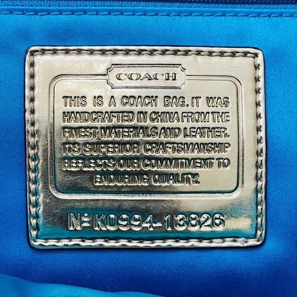 Coach Poppy Op Art Metallic Gold Large Glam Signature Tote - Picture 8 of 12